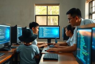 Students learning blockchain programming language in Philippine classroom setting