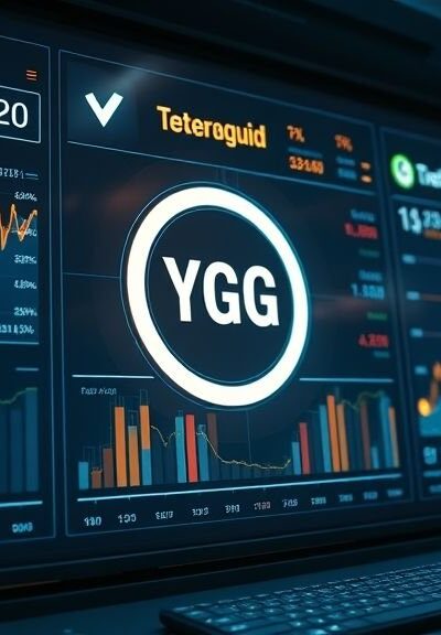 Financial charts and data visualizations showing cryptocurrency market trends and…