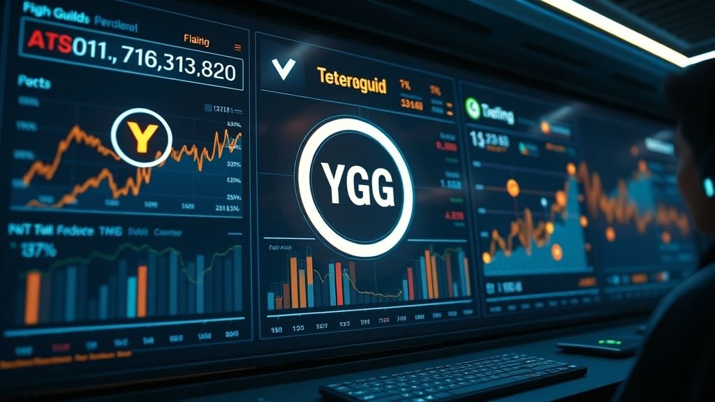 Financial charts and data visualizations showing cryptocurrency market trends and…