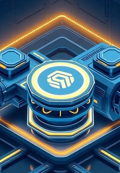 Futuristic digital gaming interface with glowing blue and purple data displays