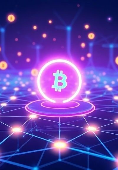 Futuristic digital dashboard displaying Web3 gaming charts and cryptocurrency data