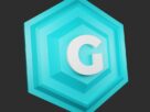 Blue hexagonal token with letter G, representing Yield Guild Games cryptocurrency